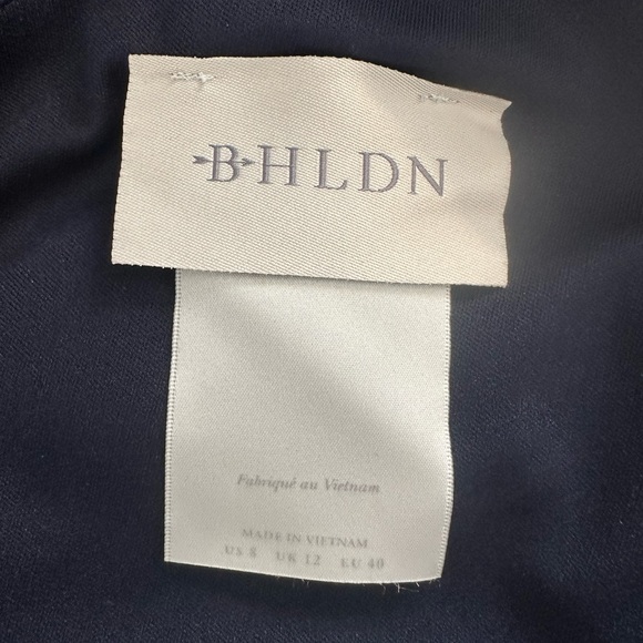 BHLDN Dress Scottie One Shoulder Navy Blue Evening Gown Slit Elegant Sz 8 Satin - Picture 13 of 13